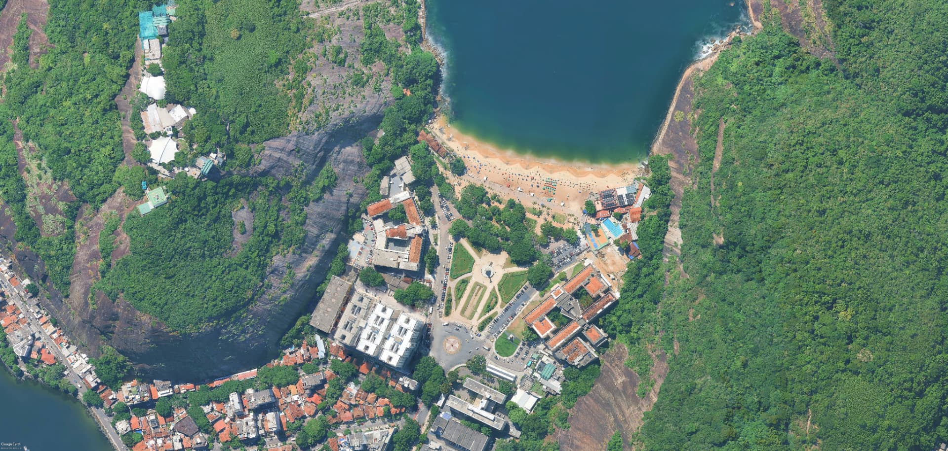 Imagem de satélite da Praia Vermelha, Rio de Janeiro